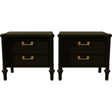 25.5" Unfinished 3 Drawer Vintage Side Table Set of 2 #08793