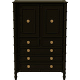 38" Unfinished 2 Door 5 Drawer Vintage Bamboo Style Hutch #08840