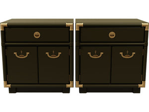 24.5" Unfinished 1 Drawer 2 Door Drexel Vintage Nightstand Set of 2 #08505