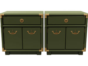 24.5" Unfinished 1 Drawer 2 Door Drexel Vintage Nightstand Set of 2 #08505