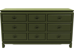 60" Unfinished 9 Drawer Vintage Dresser #08598