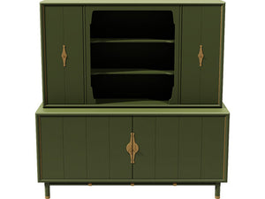 67" Unfinished 4 Door Vintage Hutch #08535