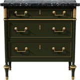 31.5" Unfinished 3 Drawer Vintage Marble Top Dresser #08758