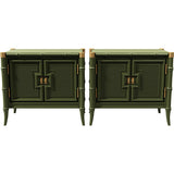 27.5" Unfinished 2 Door Vintage Bamboo Style Side Table Set of 2 #08833