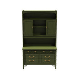 46" Unfinished 2 Door 6 Drawer Thomasville Vintage Bamboo Style Hutch #07961