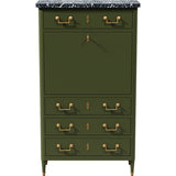 31.5" Unfinished 4 Drawer Vintage Marble Top Tallboy #08767