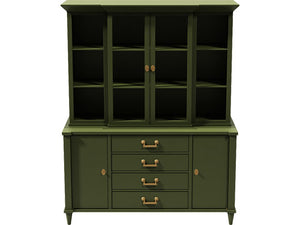 58" Unfinished 4 Door 4 Drawer Vintage Hutch #07962