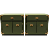24" Unfinished 2 Door 1 Drawer Vintage 2 Side Table Set #08117