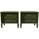 25.5" Unfinished 3 Drawer Vintage Side Table Set of 2 #08793
