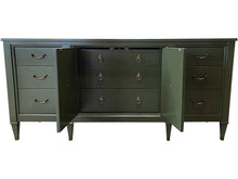 Load image into Gallery viewer, 72&quot; Finished Spade Satin 6 Drawer 2 Door Century Vintage Buffet #08376
