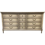 67.75" Unfinished 12 Drawer Vintage Dresser #08381