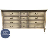 67.75" Unfinished 12 Drawer Vintage Dresser #08381