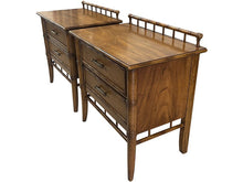 Load image into Gallery viewer, 26&quot; Unfinished 2 Drawer Vintage Bamboo Style Nightstand Set Of 2 #08313

