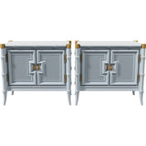 27.5" Unfinished 2 Door Vintage Bamboo Style Side Table Set of 2 #08833