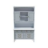 46" Unfinished 2 Door 6 Drawer Thomasville Vintage Bamboo Style Hutch #07961