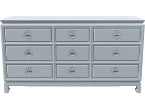 60" Unfinished 9 Drawer Vintage Dresser #08598
