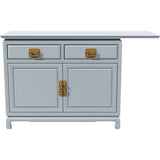 42"-54" Unfinished 2 Door 2 Drawer Vintage Bar Cart #08837