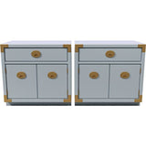 24" Unfinished 2 Door 1 Drawer Vintage 2 Side Table Set #08117
