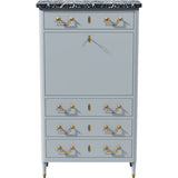 31.5" Unfinished 4 Drawer Vintage Marble Top Tallboy #08767