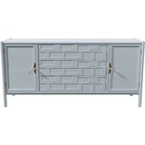 62" Unfinished 3 Drawer 2 Door Vintage Buffet #08769