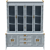 68.5" Unfinished 6 Door 3 Drawer Vintage Bamboo Style Hutch #08841