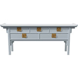 73" Unfinished 5 Drawer Century Vintage Console #08732