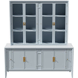 66" Unfinished 8 Door Vintage Hutch #08759