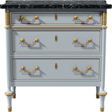 31.5" Unfinished 3 Drawer Vintage Marble Top Dresser #08758