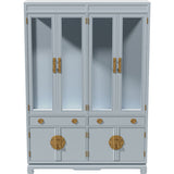 56" Unfinished 8 Door 2 Drawer Vintage Hutch #08844