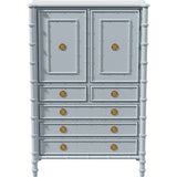 38" Unfinished 2 Door 5 Drawer Vintage Bamboo Style Hutch #08840