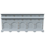 88" Unfinished 8 Drawer 5 Door Vintage Buffet #08644