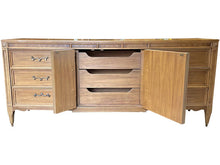 Load image into Gallery viewer, 76&quot; Finished Hunter Satin 2 Door 6 Drawer American Of Martinsville Vintage Buffet #08351
