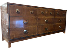 Load image into Gallery viewer, 72&quot; Unfinished 9 Drawer Hickory Manufacture Co Vintage Dresser #08341
