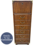 20.5" Unfinished 6 Drawer 1 Door Vintage Tallboy #08215