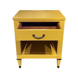 22" Finished 1 Drawer Cali Yellow Satin Century Vintage Single Nightstand #08260 : At Our Munster Location