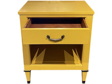 Load image into Gallery viewer, 22&quot; Finished 1 Drawer Cali Yellow Satin Century Vintage Single Nightstand #08260
