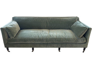 90" Olivia Green Velvet Sofa