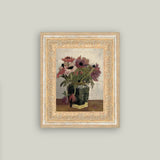 Mauve Floral Framed Antique Art