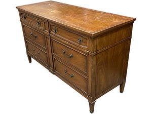56" Unfinished 6 Drawer Vintage Dresser #08435