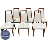 19" Unfinished Vintage Chair Set of 6 + 8.5 Yards Fabric #08478