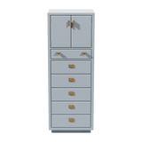 20.25" Unfinished 6 Drawer 2 Door Drexel Vintage Tallboy #08783
