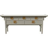 73" Unfinished 5 Drawer Century Vintage Console #08732