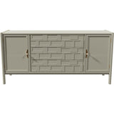 62" Unfinished 3 Drawer 2 Door Vintage Buffet #08769
