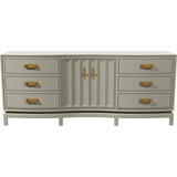78" Unfinished 2 Door 6 Drawer Vintage Buffet #08819