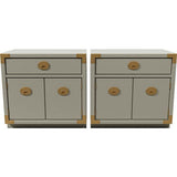24" Unfinished 2 Door 1 Drawer Vintage 2 Side Table Set #08117