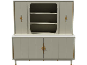 67" Unfinished 4 Door Vintage Hutch #08535