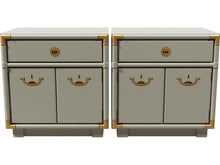 Load image into Gallery viewer, 24.5&quot; Unfinished 1 Drawer 2 Door Drexel Vintage Nightstand Set of 2 #08505
