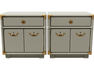 24.5" Unfinished 1 Drawer 2 Door Drexel Vintage Nightstand Set of 2 #08505