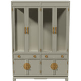 56" Unfinished 8 Door 2 Drawer Vintage Hutch #08844