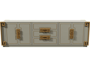 105" Unfinished 4 Door 3 Drawer Mastercraft Furniture co. Vintage Buffet #07991